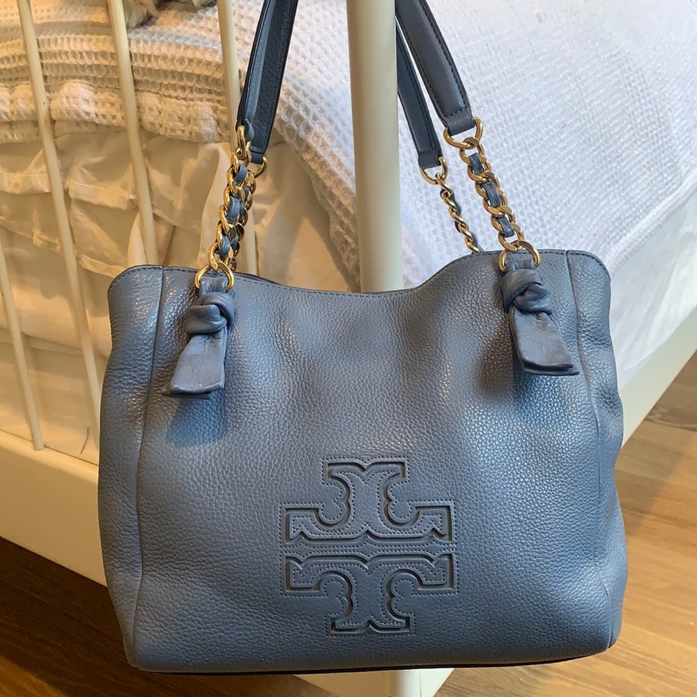 Tory Burch Harper Satchel in Blue, Small